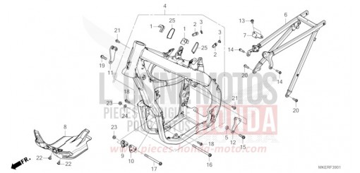 CARROSSERIE DE CHASSIS (CRF450RS/RWES/RXS) CRF450RS de 2025